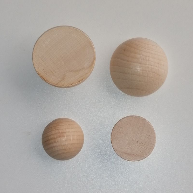 Demi-sphères en bois naturel